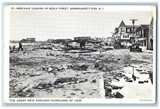 Narragansett Pier Island RI Postcard England Hurricane Wrecking Beach St. 1938 picture