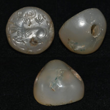 Genuine Ancient Sasanian Agate Stone Intaglio Seal Bead 3rd–early 4th Century CE picture
