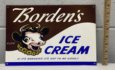 Borden’s Ice Cream Metal Sign Dairy Farm Cow Milk Cheese Agriculture Gas Oil picture