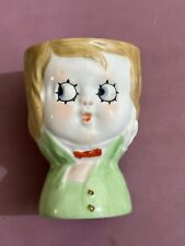 Vintage 1920s Nippon Japan googly eyed doll painted porcelain egg cup ( As is) picture