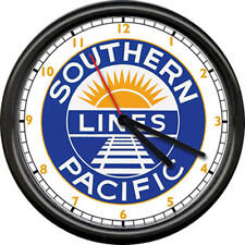 Southern Pacific Lines Retro Railroad Train Conductor Sign Wall Clock picture
