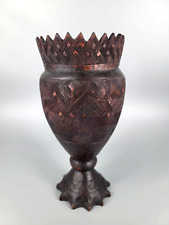 Vintage Carved Wood Tribal Goblet Decor 8