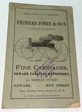 Rare Antique Victorian Phineas Jones Newark NJ Carriages & Sleigh Catalogue 1884 picture