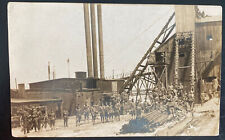 Mint Real Picture Postcard RPPC Soldiers On Steel Factory picture