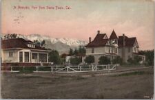 1908 SANTA PAULA, California Hand-Colored Postcard 