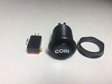 Arcade Push Coin Button black with micro switch replacement mame jamma credit picture