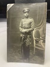 Vintage 1919 WW1 RPPC, Stunning Military Uniform ,Warsaw Studio picture