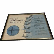 Neptune Log 2000 Certificate P-2 Award Military Vintage Rare Air Force 14x11 Inc picture