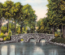 Bridge Silver Lake Park Rochester Minnesota Stone Arches Vintage Postcard A1 picture