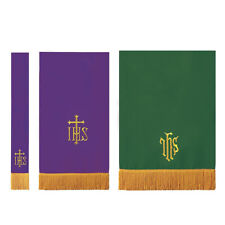 Three Piece Parament Set Hunter Green Purple Reversible Paraments Table Runner picture