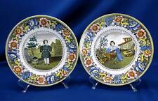 PAIR ANTIQUE FRENCH FAIENCE 8.25
