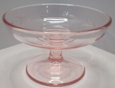 Vintage Pink Footed Depression Glass 5” Wide Etched Design Compote Patrern picture