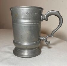 rare antique 18th century handmade pewter beer mug stein early touch mark 1700's picture
