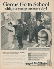 1959 Listerine Vintage Print Ad Germs Go To School Children Rain Cold Sick LO2 picture