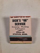 Vintage dick's  66 service staples Minnesota mn matchbook full  picture
