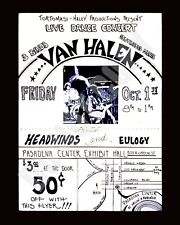 Early VAN HALEN Local Show Concert Street Announcement Handout Ad 8x10 Photo picture