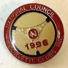 Vintage Corvette Club 1996 National Council Lapel Pin Gold Tone Enamel picture