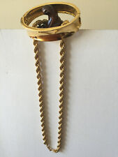 Vintage Gold Plated Rope Style Silver Necklace And Wide Bracelet picture