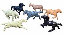 Vintage Horses Lot Of 7 Mixed Toy Horses 1950’s Hard Plastic Marx Lido Collect picture