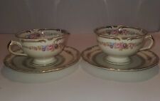 4 Pc Set KPM Royal Ivory The Festival Footed Teacups W Saucers Vintage  picture
