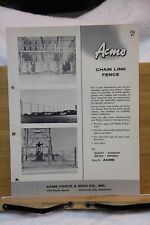 Acme Fence Iron Co Oklahoma City 1715 S Agnew Brochure Chain Link Fence Circa 63 picture