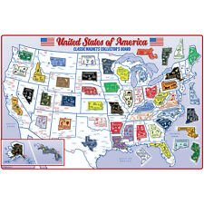 Original State Magnet Collector's Set - 51 Magnets with Metal Display Board picture