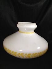 Vintage Milk Glass GWTW Hurricane Lamp Shade Gold Garland 9-3/4” Fitter picture