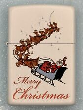 2016 Merry Christmas Santa Sleigh White Matte Zippo Lighter NEW picture