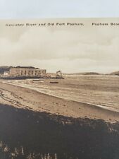 C 1915 Kennebec River and Old Fort Popham Beach ME Sepia Albertype Postcard picture