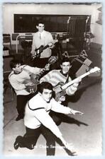 1960-70's RPPC LES CHATS SAUVAGES WILDCATS ROCK & ROLL BAND FRENCH POSTCARD picture