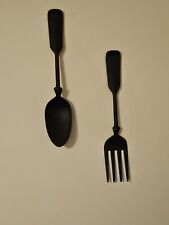 Vintage Large Metal Spoon And Fork Wall Hanging 21