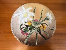 Vintage Maison J. Dimier Genève Maroquinerie Pottery Floral Wall Hanging Plate picture