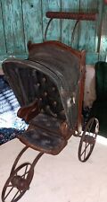 ANTIQUE MID 19THC DOLL BABY PERAMBULATOR PRAM CARRIAGE STROLLER BUGGY WHEELCHAIR picture