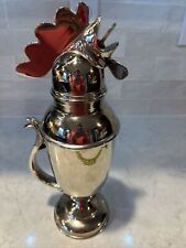 Vintage Restoration Hardware Silver Plate Rooster Drink Cocktail Mixer / Pitcher picture