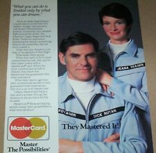 1987 print ad page -MasterCard credit card Jeana Yeager & Dick Rutan advertising picture