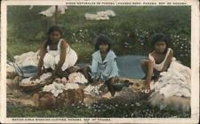 1926 Panama Native Girls Washing Clothes I.L. Maduro Jr. Antique Postcard picture