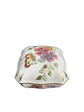 ZSOLNAY HUNGARY PORCELAIN COVERED TRINKET BOX FLOWER PATTERN BUTTERFLY PINK picture