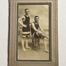 Antique RPPC Real Photo Postcard Men Matching Bathing Suit Atlantic City NJ picture