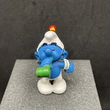 20705 Smurfs Anniversary Birthday Party Hat 2” Smurf Figure w/ Tag 2007 Germany picture