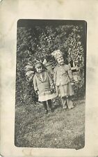 Children in Halloween Costumes Native American Inidian RPPC Postcard picture
