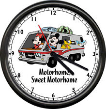 Motorhome Motor Home Traveling Snow Bird Camping RV Trailer Camp Sign Wall Clock picture
