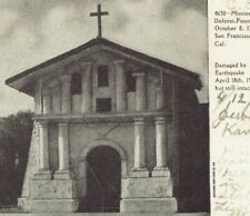 Mission Dolores San Francisco Earthquake Postcard c.1907 posted Jewell Kansas picture