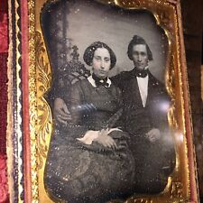 1/4 Sealed Daguerreotype ID'd Young Couple Nice Handwritten Note Massachusetts picture