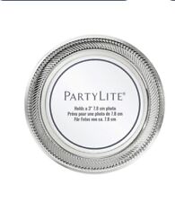 Partylite 4” ROUND MAGNETIC PHOTO FRAME #P93316 Holds A 3” Round Photo Silver picture