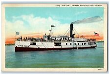 1941 Ferry Erie Isle Between Put-In-Bay And Catawba Ohio OH Posted Boat Postcard picture