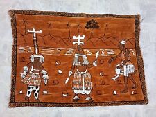 Vintage Gorgeous HandPainted African Korhogo MudCloth Tapestry Textile 123×171Cm picture