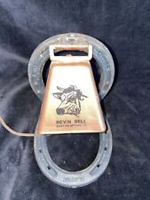Antique Copper Bevin Bell Mounted on Metal Horseshoes E Hampton CT Vintage Rare picture