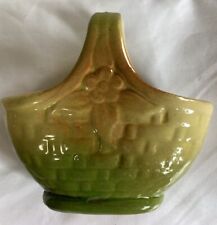 Vintage Shawnee McCoy Pottery Miniature Basket Planter Vase picture