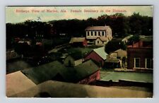 Marion AL-Alabama, Birds Eye View Of City, Female Seminary, Vintage Postcard picture