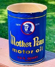 Vintage Mother Penn Motor Oil 1 Quart Can Empty No Lid Gas & Oil picture